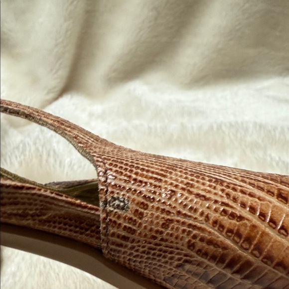 Franco Sarto Textured Brown Slingback Heels - Picture 6 of 12